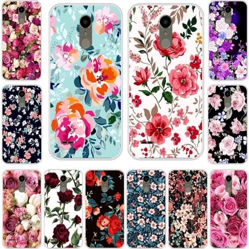 Silicone Case For LG K10 2017 Soft TPU Cute Colorful Flowers Cover For LG K 10 2017 Phone Case