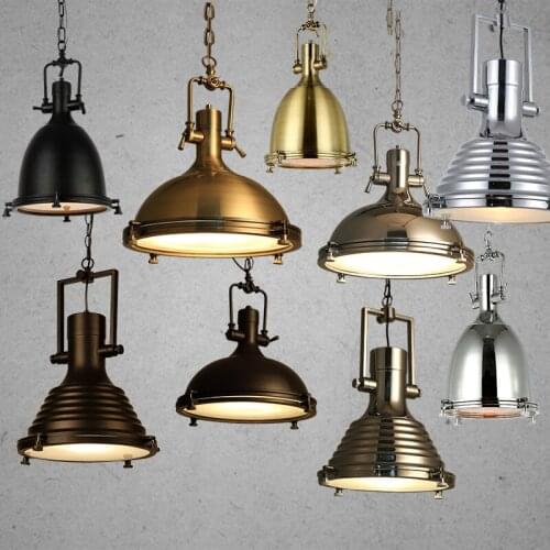 Modern Retro Industrial Loft Pendant Light Vincent Chrome Country Rustic Pendant Lamp Fixture Lighting E27 For Cafe Parlor