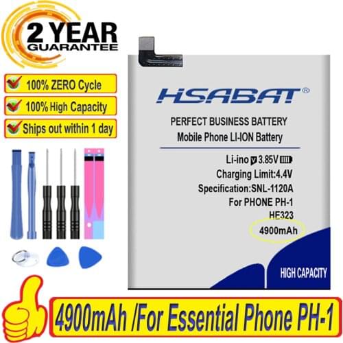 Top Brand 100% New 4900mAh HE323 Battery for Essential Phone PH-1 Batteries + free gfit