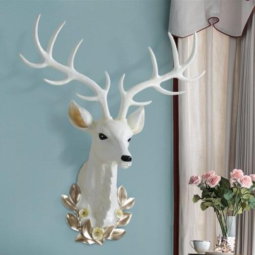 Deer head decoration wall hanging Large Nordic Living Room Wall Pendant Modern simplicity Resin Decorations