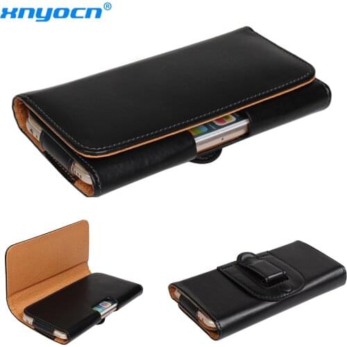 Universal Genuine Leather Belt Clip Phone Pouch Bag for IPhone X 8 7 Plus 6s S8 Vernee Thor Oukitel K6000 Plus/Blackview P2 Lite