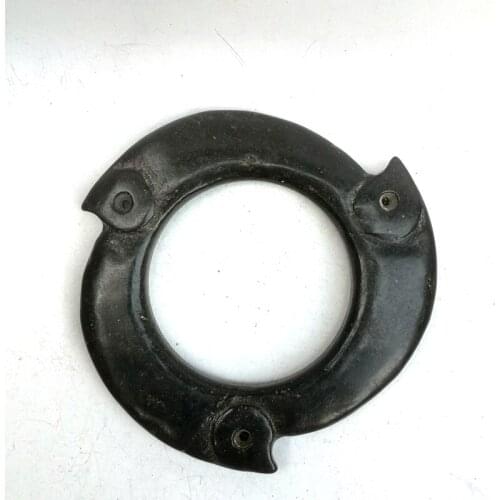 YIZHU CULTUER ART Collection Old Chinese Hongshan Culture Black Magnet Jade Carving UFO Pendant