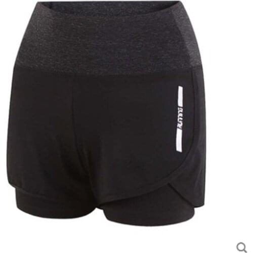Women Yoga Shorts Quick Dry Fake Two Pieces Sports Shorts Gilr Short Show Lean Tight Running Fitness Quick Dry Shorts
