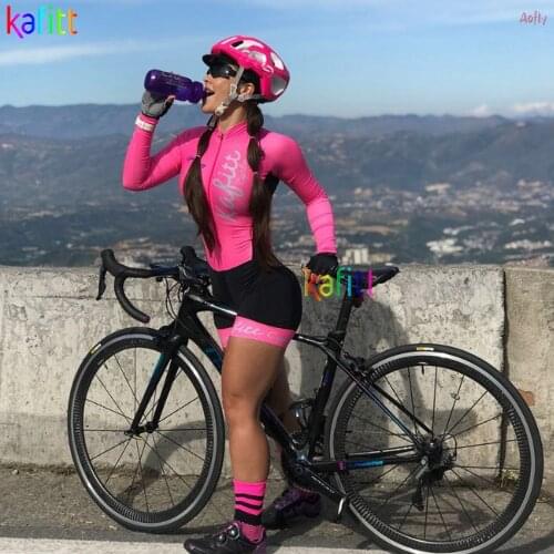 Kafitt Cycling Monkey Female Cyclist Body Suit Womens Clothing 2021 Bike Wear Sress Jacket Summer Long Sleeve Cycling Equipment