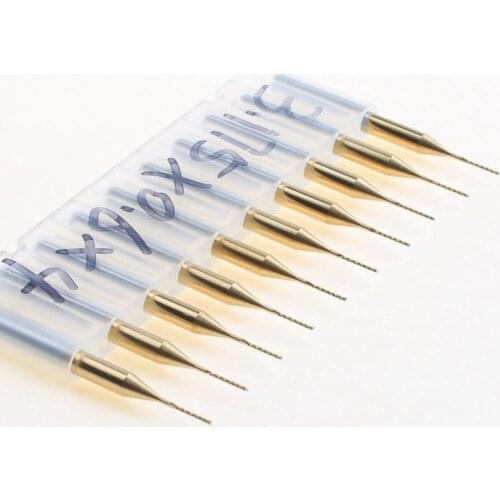 10pcs Titanium Coat Carbide 3.175X0.6X4mm End Mill Engraving Bits CNC Rotary Burrs Set