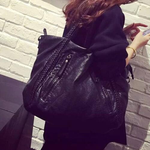 2020 new fashion womens bag soft leather large-capacity handbag casual simple and versatile messenger shoulder large bag