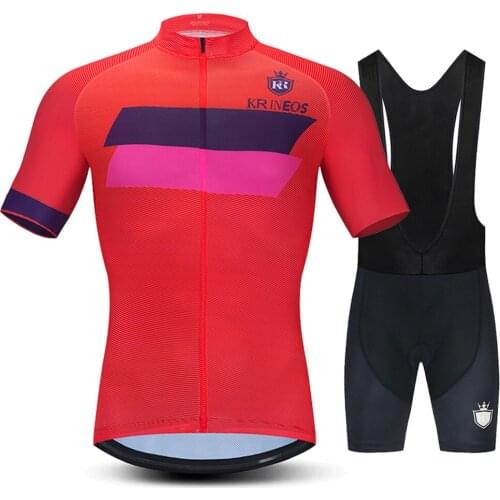 2021 Summer Red Cycling Jersey Set Breathable Team Racing Sport Bicycle Jersey Mens Cycling Clothing Short Bike Jersey