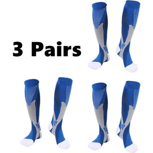 3 Pairs Compression Socks Women Men 30 mmHg Comfortable Anti Fatigue Athletic Nylon Medical Nursing Running Sport Stockings