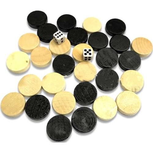 30 Pcs Wooden Western Backgammon New Design Wooden Chess Set Board Travel Games Family Training Learning Logical Thinking