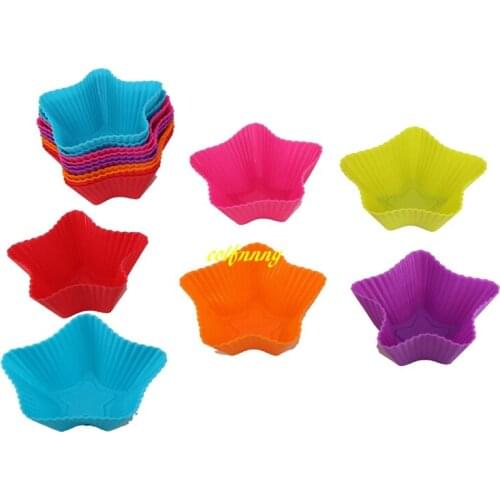 4000pcs/lot Fast shipping Colorful Five-pointed star Muffin Cupcake Mold Silicone Muffin Cases Cake Cupcake Liner Baking mould