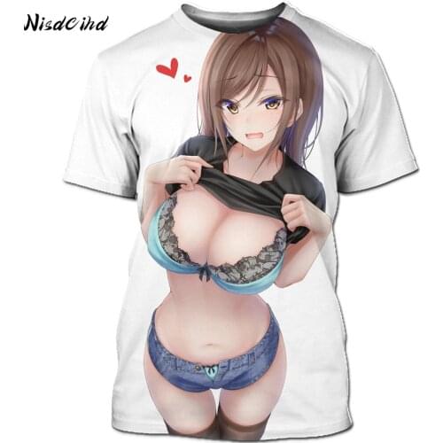 NISDCIHD Japanese Anime Men And Women 3D Printing O-Neck Hentai Street Clothes Cosplay T-Shirt Casual Bikini Sexy Girl Clothes