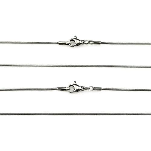 2pcs 22179 Stainless Steel Chains Necklace Silver Color 18'' 22'' 24'' 28'' Snake Chain Jewelry Making