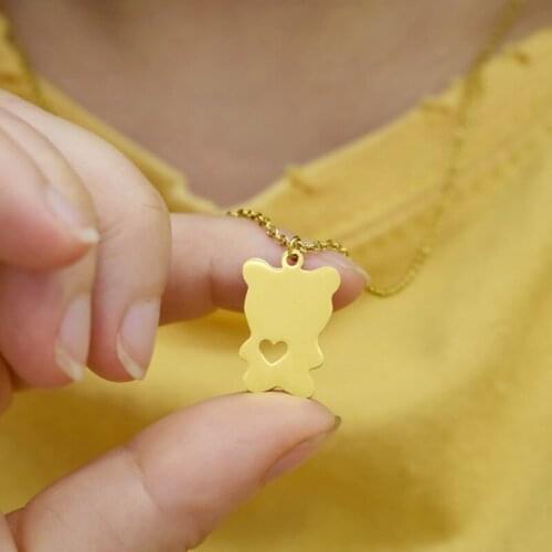 European and American new, creative small animals lovely bear necklace friends gift