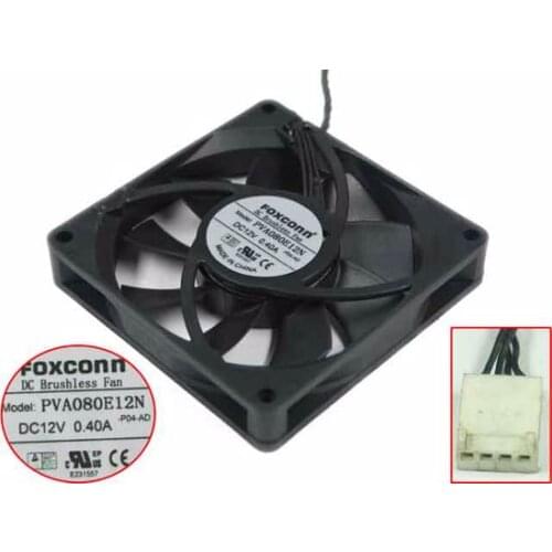 F0XCONN PVA080E12N -P04-AD DC 12V 0.40A 80x80x15mm Server Cooling Fan