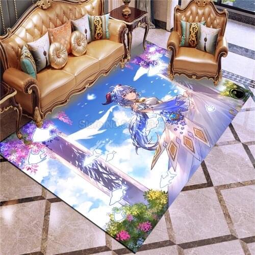 Game Genshin Impact Print Rugs And Carpets for Home Living Room Tea Table Mat Blanket Bedside Kids Play Mat Boy Kids Gifts