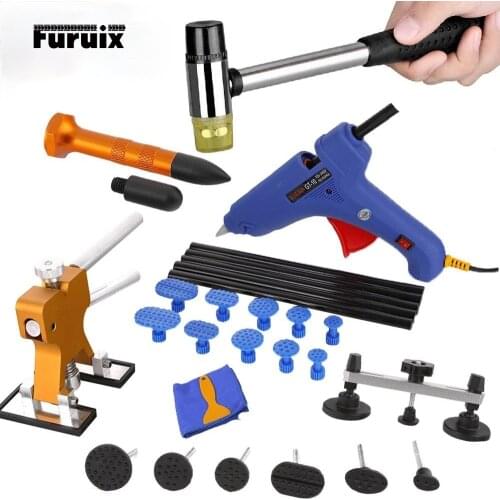 Dent Remover Tools Paintless Dent Repair Kit Dent Lifter Puller for Car Hail Dent Removal with 10pc Tabs Accessories