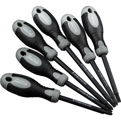 JERXUN 6*100mm/150mm Insulated Screwdriver Phillips and Slotted Magnetic Screw Driver CR-V Bolt Driver Screw-driving Tools 1pcs