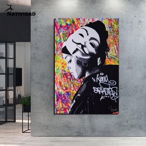 Famous Oil Number Paintings Abstract Wall Art Rkeny Arkana Affiche Peintures Sur Toile Graffiti Canvas Living Room Home Decor
