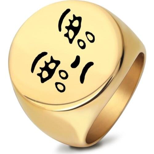 Stainless Steel Sad Rings for Women Trend Hip Hop Round Tears Ring Party Accessories Titanium Steel Gift Ring for Men