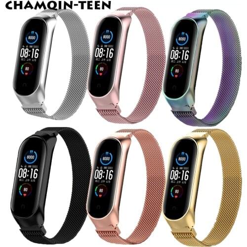 Magnetic Strap For Xiaomi Mi Band 6 Strap Metal Bracelet Screwless Stainless Steel for Mi Band 5 Strap Wristbands For Miband 4 3