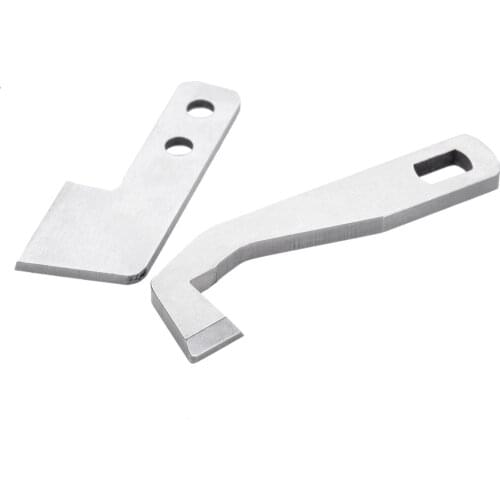 Metal Sewing Machine Upper & Lower Knife Blade G1075+G1076 for Babylock Serger BL480A Diana Elna Husqvarna Pfaff Singer 14T957DS