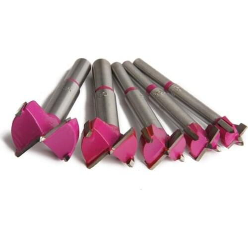 5pcs Woodworking Core Drill Bit Set Alloy Steel15/20/25/30/35mm Wood Core Hole Saw Drilling Tools Shank Drill Hole Saw