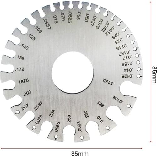 Stainless Steel 0-36 Round AWG SWG Wire Thickness Ruler Gauge Diameter Measurement Tool