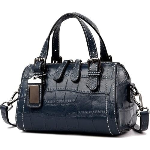 New Womens Bag Genuine Leather Crocodile Pattern Female Handbag Crossbody Bags