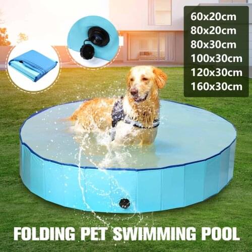 PVC Foldable Pet Dog Cat Swimming Pool PVC Washing Pond Dog Tub Bed Large Small Dog Swimming House Bed Summer Pool