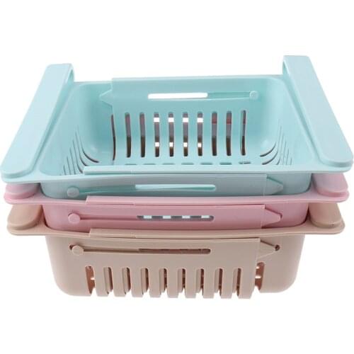 1PC Adjustable Stretchable Fridge Organizer Drawer Basket Refrigerator Pull-out Drawers Fresh Spacer Layer Storage Rack Hot