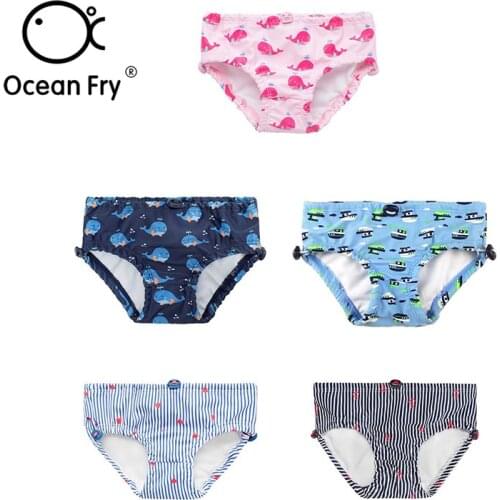 Waist-Leg Adjustable Newborn Diapers Elastic Rope Baby Leak-Proof Printed Swim Trunks Infant Waterproof Swimming Pool Pant Nappy