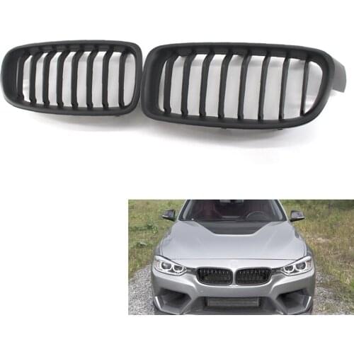 Matte Black 8 Slat Front Kidney Grille Grill for BMW F30/F31 F35 Sedan/Wagon 12-17 320i 328i 335i xDrive 328i xDrive