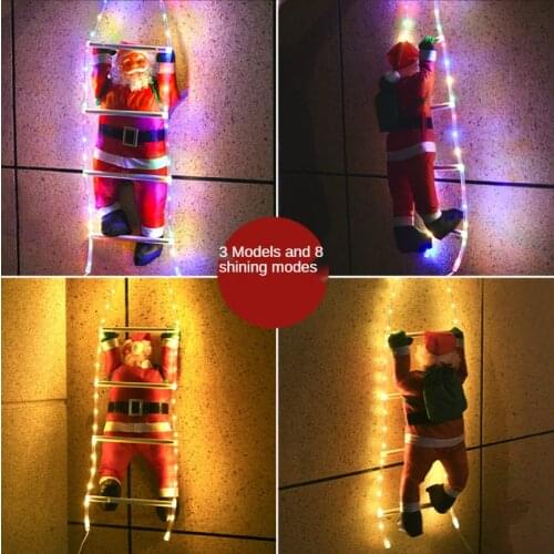 Christmas decorations LED lights climbing Santa Claus doll doll pendant Christmas accessories window pendant