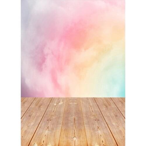 Blush Watercolor Wooden Floor Photo Backdrops Custom Background Studio for Children Baby Portrait Photography Props Photoshoot
