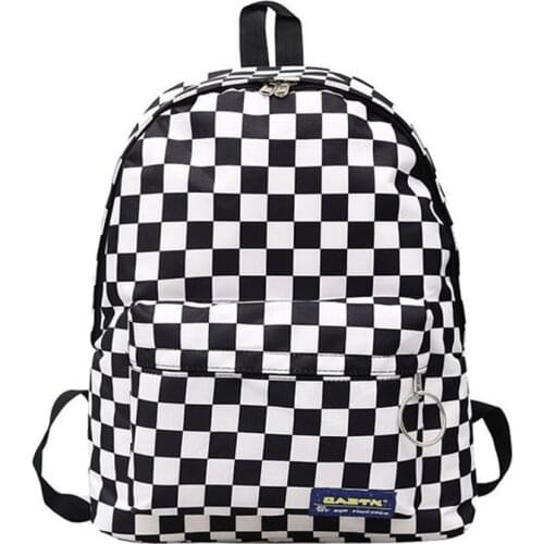 Women Men Unisex Lattice Backpack New Trend checkerboard Teenager School Bag Couples Backpck Travel Bag