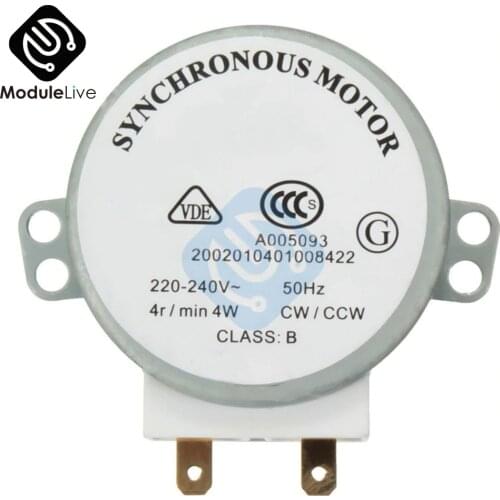 AC 220V-240V 50Hz Synchronous Motor CW/CCW Microwave Turntable Turn Table TYJ50-8A7 DShaft 4 RPM VEJ20 P20 Tools