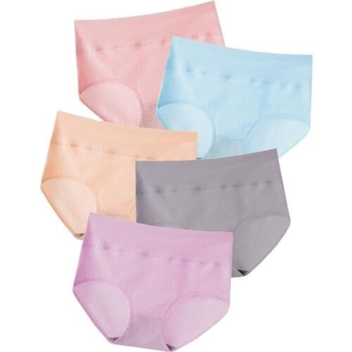 High Waist 5Pcs/set Panties Women Soft Cotton Body Shaper Underwear Breathable Seamless Briefs Sexy Comfort Female Lingerie XXL