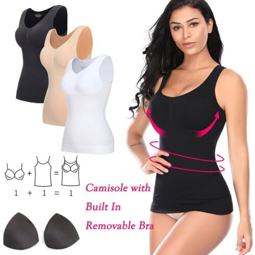 Shaper Slim Up Lift Plus Size Bra Tank Top Women Body Shaper Removable Underwear Slimming Vest Corset Shapewear Seamless Tops