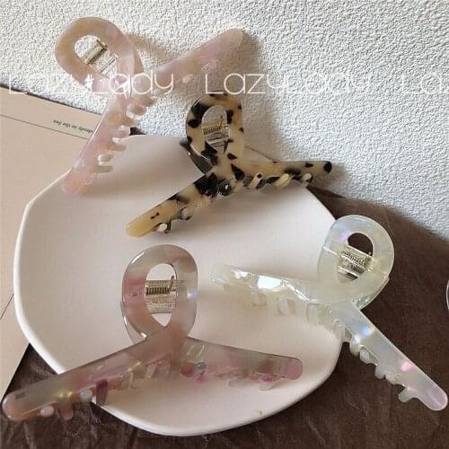 South Korea Dongdaemun Acetate Hairpin Back Head Grip French Retro Mermaid Color Hair Clip Headdress Hairpin Women Hair Claws