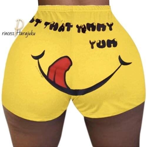 Plus Size Women Shorts Snickers Print Shorts Summer Casual Mid Waist Short Pants Hot Sale Sports Daily Sexy Shorts Dropshipping