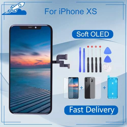 EK Soft OLED For iPhone XS LCD Display Touch Screen For iPhone XS Digitizer Assembly Replacement True Tone Supported With Gift