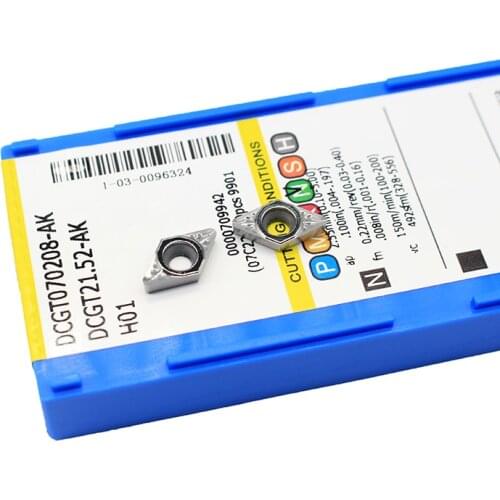 10PCS DCGT 070208 AK H01 Aluminum Cutter Turning Tools DCGT070208 Blade Insert Cutting Tool CNC Tools AL TIN Alloy Wood