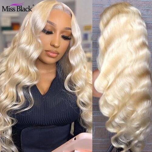13x4 Transparent HD Lace Front Wigs 613 Frontal Wig Brazilian Body Wave Human Hair For Black Women Honey Blonde 30 32 Inches