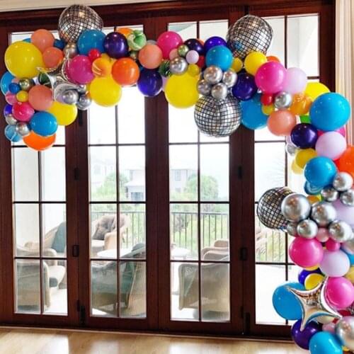 2pcs 22inch 4D Disco Helium Balloon Shiny Metallic Foil Ballon Wedding Decoration Popular Party Adult Birthday Space Party Decor