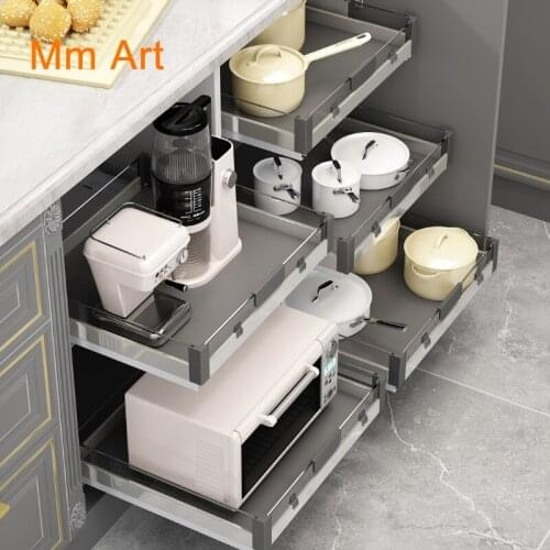 304 Stainless Steel Kitchen Basket Cabinet Partition Drawer Style Rack