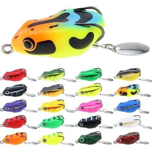 4.5CM Carp Fishing Lures Soft Frog Fishing Lures Frog Artificial Soft Bait Treble Hooks Top Water Ray Baits Fishing Tackle
