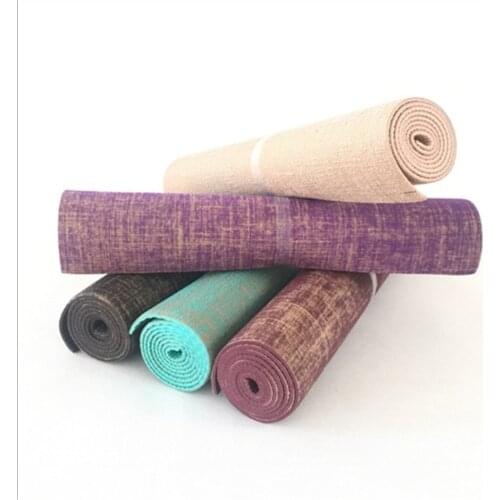 5MM Natural Jute Yoga Mat 183*61cm Linen Material Yoga Mat Non-slip Mat Yoga acupressure Yoga Healthy Yoga Gym Mat for Fitness