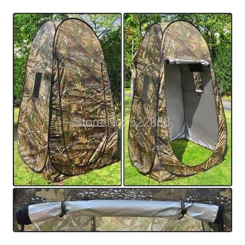 8pcs/lot Portable Privacy Shower Toilet Camping Pop Up Tent Camouflage