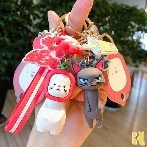 Sell Like Hot Cakes Neighbor Keychain Female Cartoon Cute Little Cat Key Chain Pendant Bag Small Gift Keyring Woman