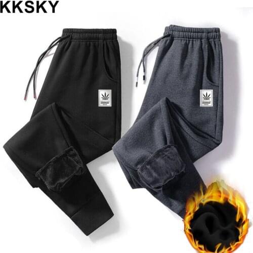 KKSKY Mens Warm Sweatpants Cotton Thick Pants Winter Oversized Joggers Man Clothing Streetwear Sports Fashion Trouser 8XL 2020